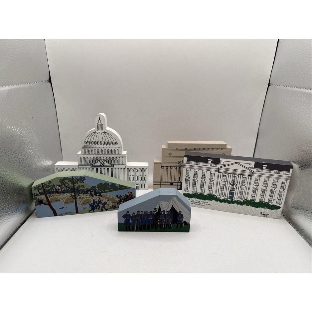The Cat's Meow Village 1991 Washington DC Series And Civil War Series 6 Pieces